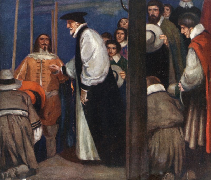 Laud Entering the Barge at Lambeth for å gå til Tower (farge litho) av Stephen Reid