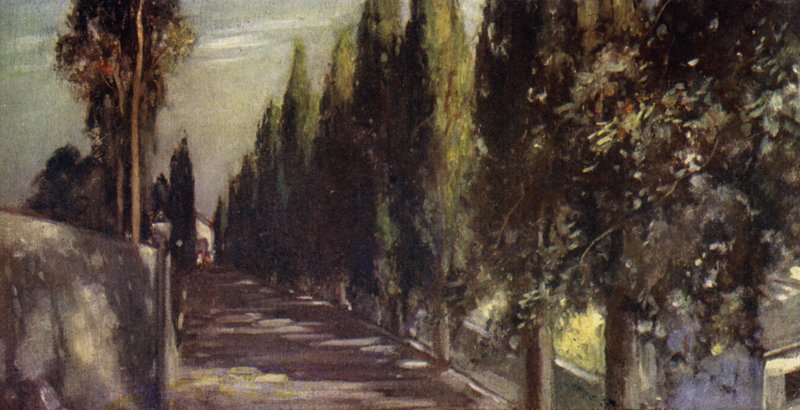 The Avenue of the Encounter, San Miniato (farge litho) av Stephen Reid