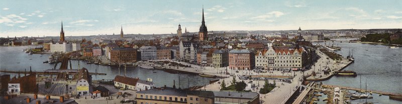 Stockholm: Panorama Fran Katarinahissen (farget bilde) av Swedish Photographer