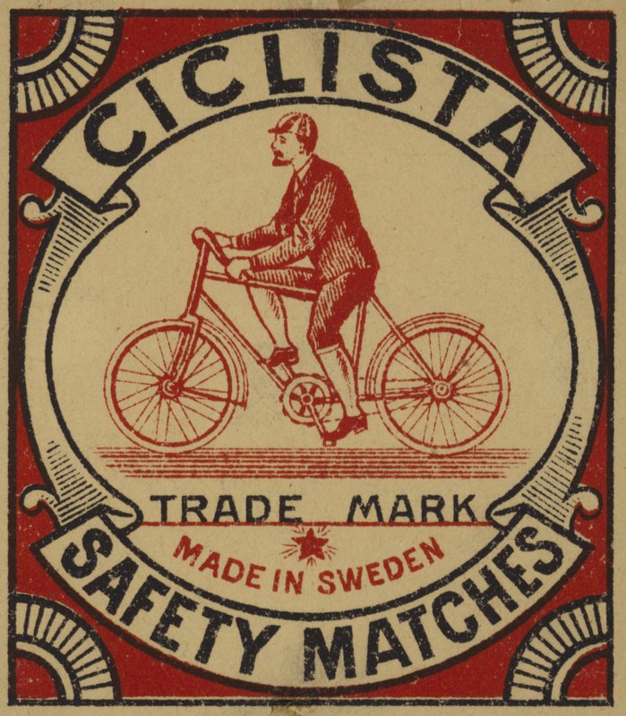 Etikett for Ciclista sikkerhetsfyrstikker av Swedish School
