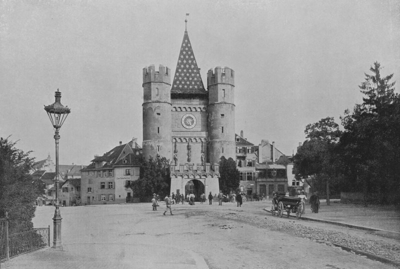Basel, Spahlen-porten (s/hvitt bilde) av Swiss Photographer