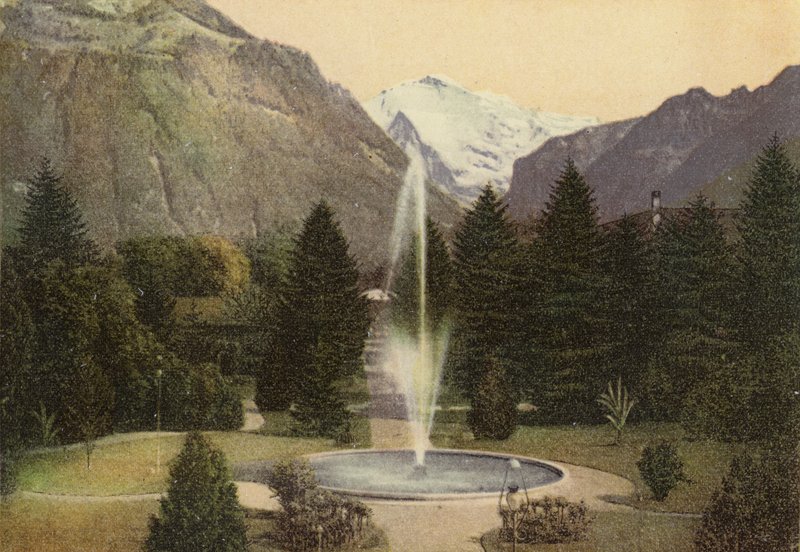 Berner Oberland: Interlaken, Kurgarten (farget bilde) av Swiss Photographer