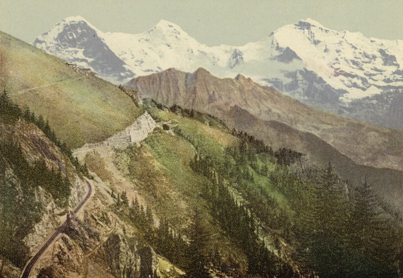 Berner Oberland: Schynige Platte, jernbanelinje (farget bilde) av Swiss Photographer