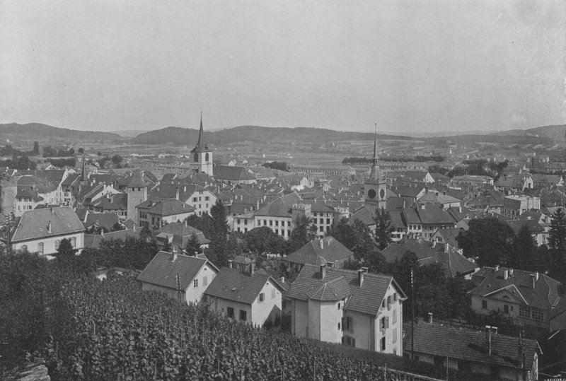 Biel, generell visning (s/hvitt-bilde) av Swiss Photographer
