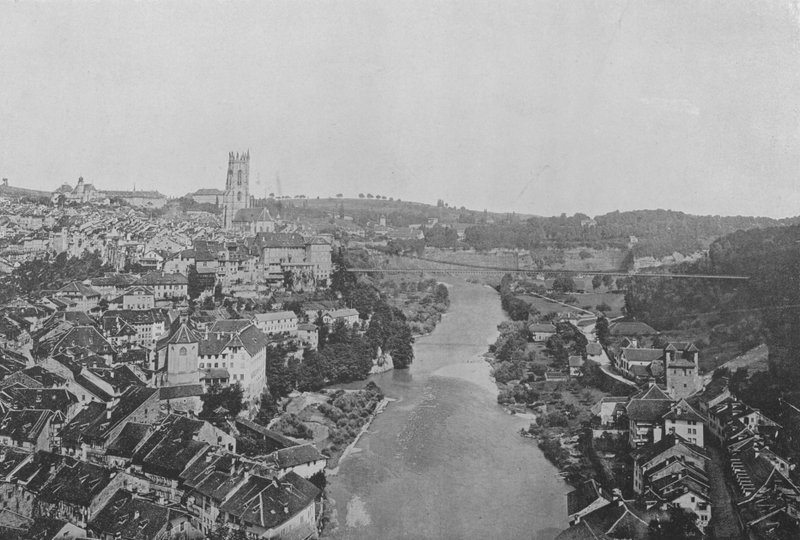 Fribourg (s/h-bilde) av Swiss Photographer