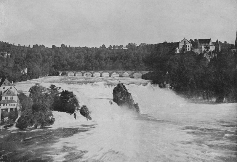 Rhinfallene nær Schaffhausen (s/hvitt bilde) av Swiss Photographer