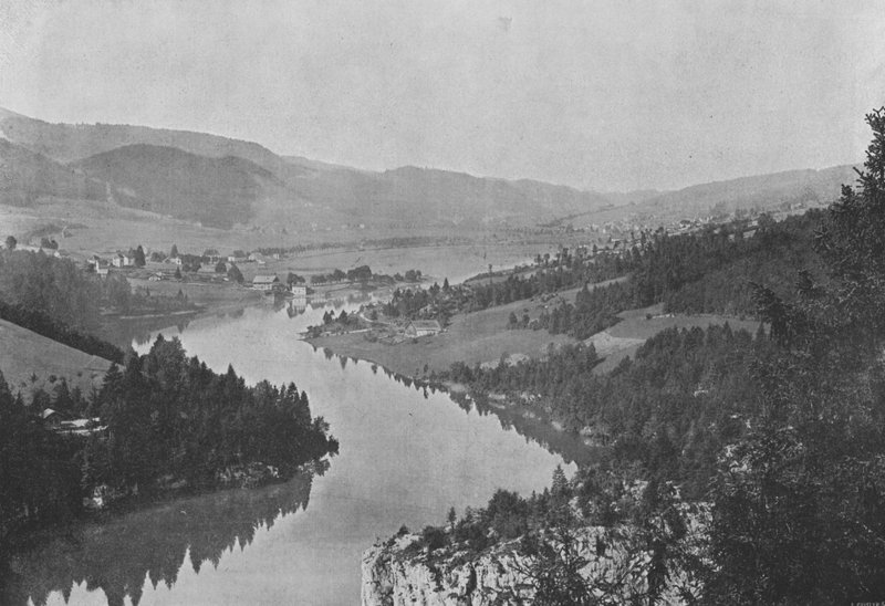 Doubs-bassenget ved Les Brenets (s/hvitt-bilde) av Swiss Photographer
