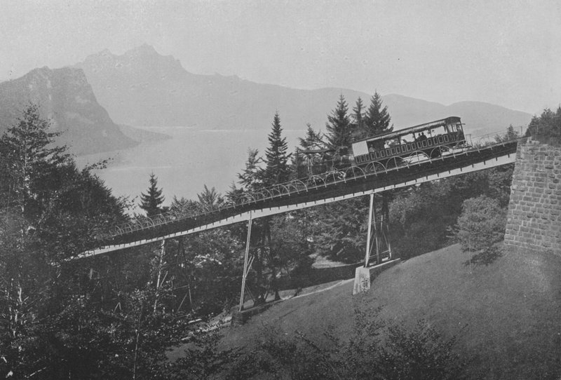 Ligne du Righi, Pont du Schnurtobel (s/hvitt bilde) av Swiss Photographer