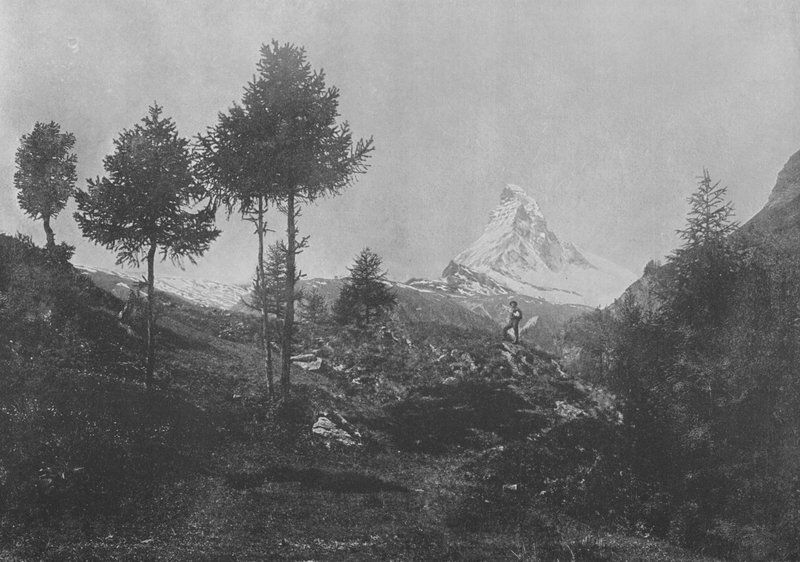 Alpelandskap og Matterhorn (s/hvitt bilde) av Swiss Photographer