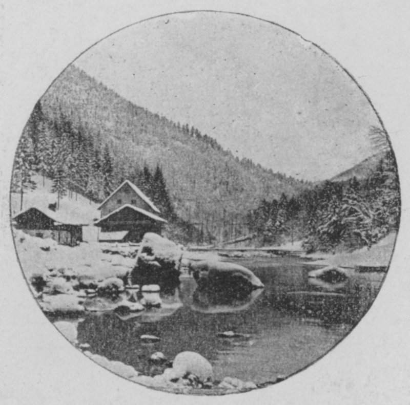 Vinterlandskap ved Les Brenets, Jura Neuchatelois (s/hv-bilde) av Swiss Photographer