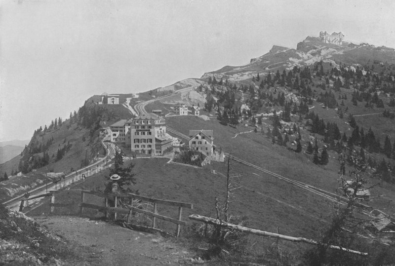Righi-Staffel og Righi-Kulm (s/hvitt bilde) av Swiss Photographer