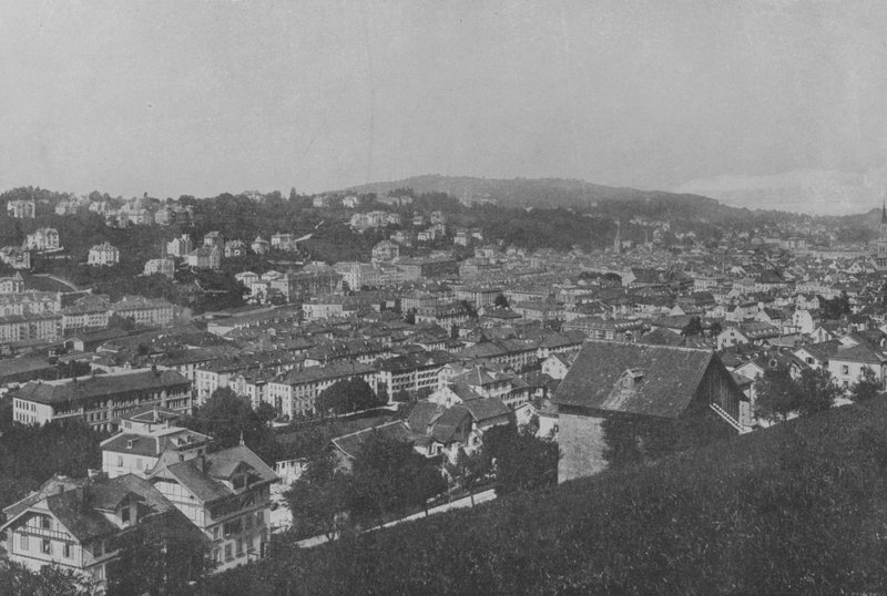 Saint-Gall, generell visning (s/hvit foto) av Swiss Photographer