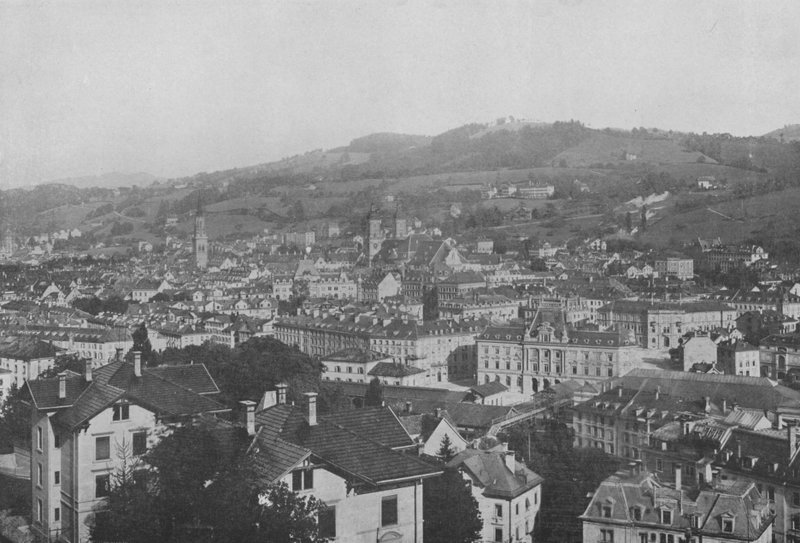 Saint-Gall, generell visning (s/hvit foto) av Swiss Photographer