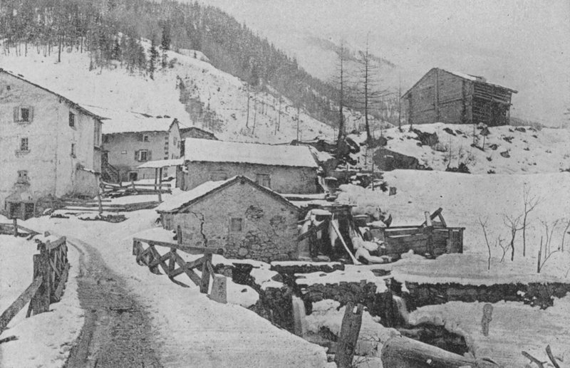 Landsbyen Praz de Fort, Route du St-Bernard (s/hvitt-bilde) av Swiss Photographer