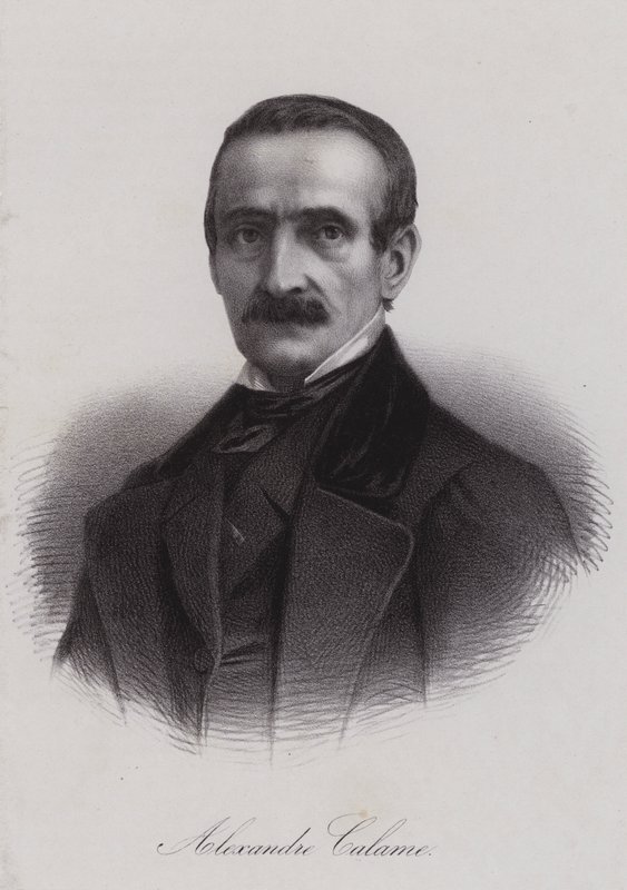 Alexandre Calame , sveitsisk landskapsmaler (gravering) av Swiss School