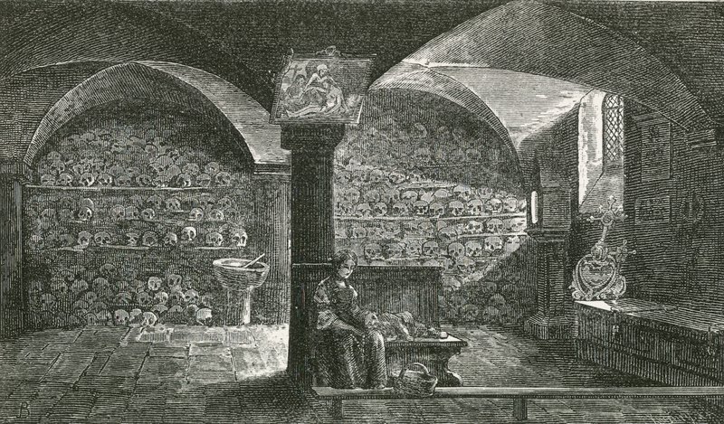 Charnel-huset i Stans, hovedbyen i Nidwalden av Swiss School