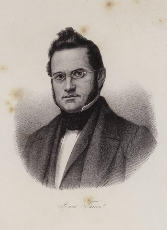 Dr Jonas Furrer , sveitsisk politiker (gravering) av Swiss School