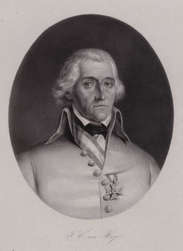 Friedrich Freiherr von Hotze , sveitsiskfødt general i den østerrikske hæren under de franske revolusjonskrigene (gravering) av Swiss School