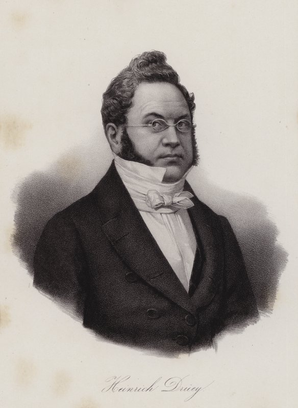 Heinrich Druey , sveitsisk advokat, filosof og politiker (gravering) av Swiss School