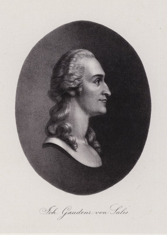 Johann Gaudenz von Salis-Seewis , sveitsisk poet (gravering) av Swiss School