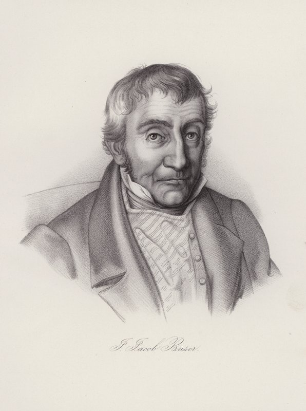Johann Jakob Buser , sveitsisk politiker (gravering) av Swiss School