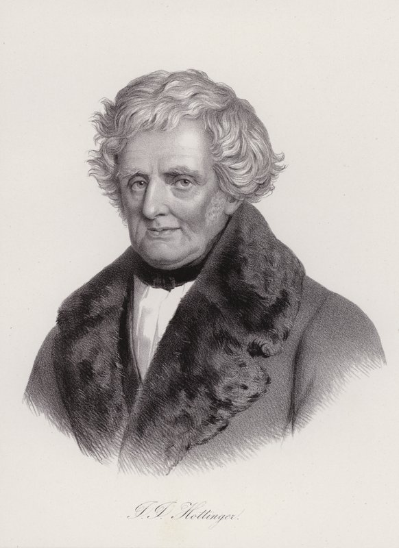 Johann Jakob Hottinger , sveitsisk historiker (gravering) av Swiss School