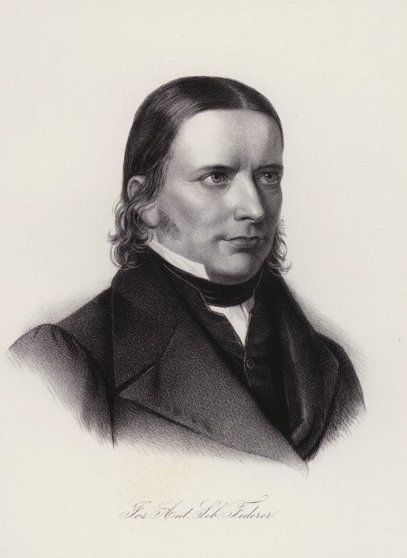 Josef Anton Sebastian Federer , sveitsisk teolog, lærer og politiker (gravering) av Swiss School
