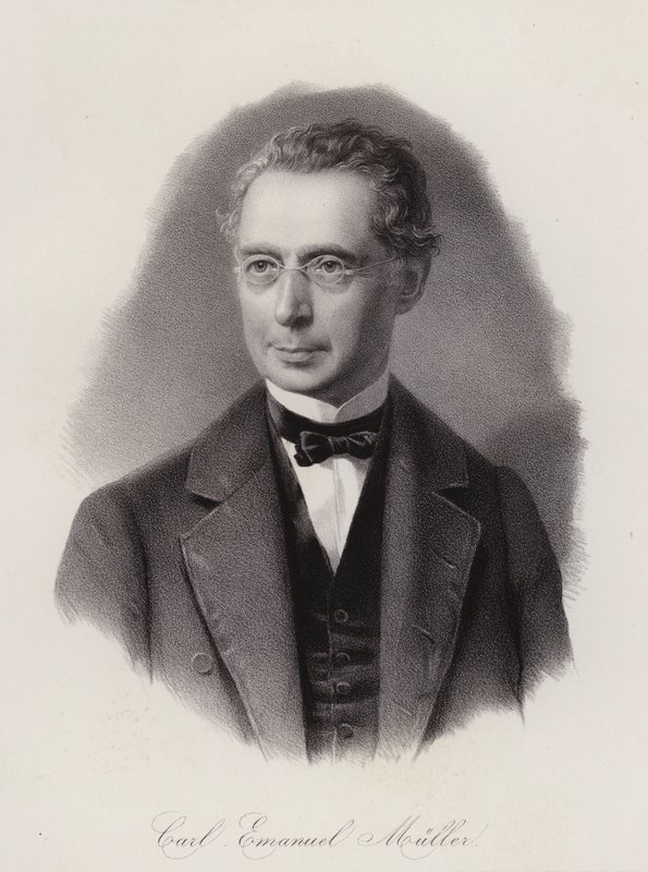 Karl Emanuel Muller , sveitsisk sivilingeniør og politiker (gravering) av Swiss School