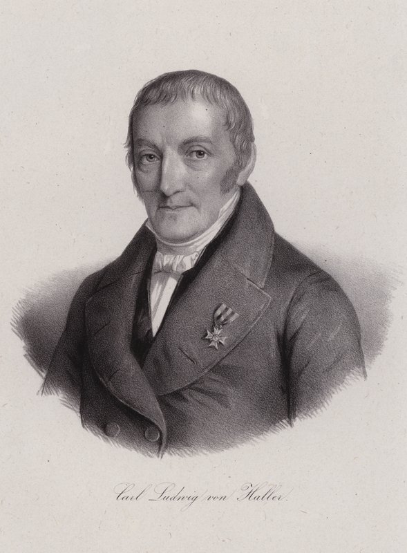Karl Ludwig von Haller , sveitsisk jurist (gravering) av Swiss School