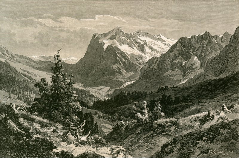 Nær Grindelwald, Berner Oberland av Swiss School