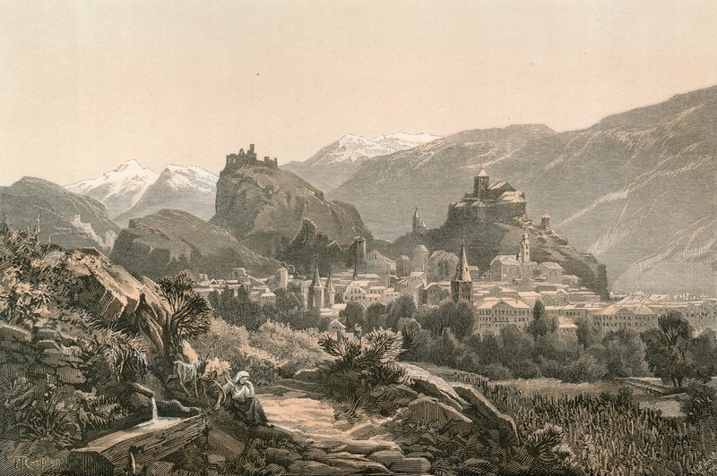 Sion, hovedbyen i kanton Valais av Swiss School