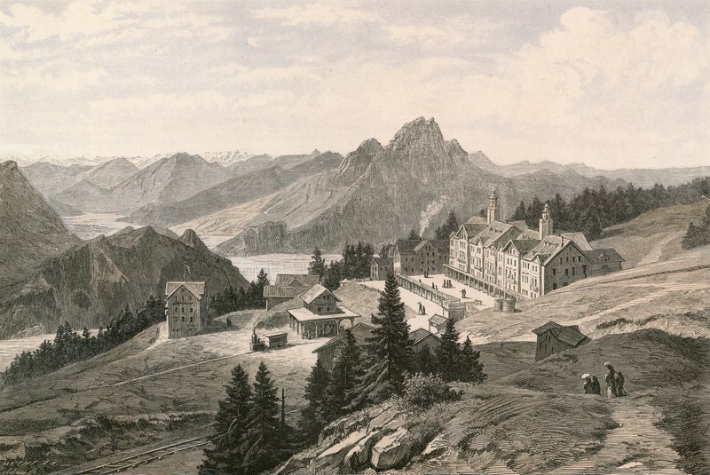 Rigi-Kaltbad, med utsikt mot Pilatus-fjellet av Swiss School