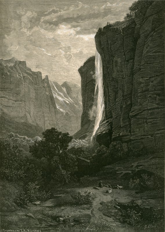 Staubbach, i Lauterbrunnen-dalen av Swiss School