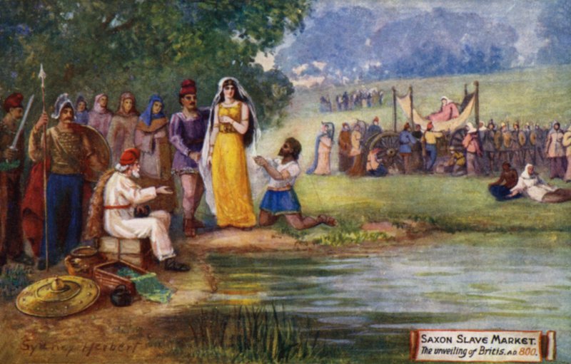 Saxon Slave Market, avdukingen av British, OG 800 av Sydney Herbert