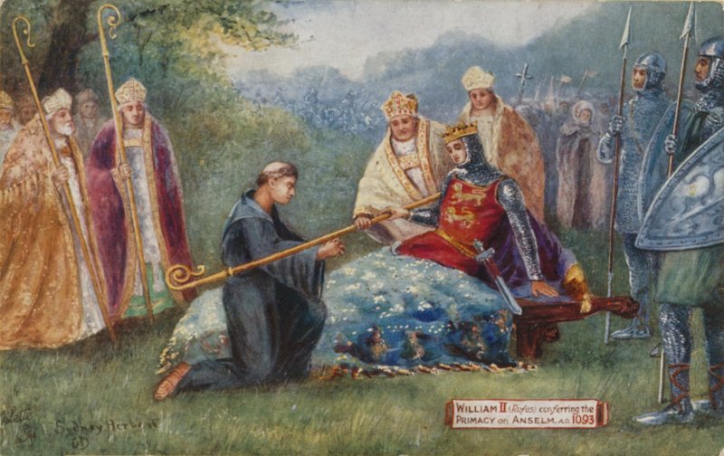 William II som gir Anselm forrang, 1093 av Sydney Herbert