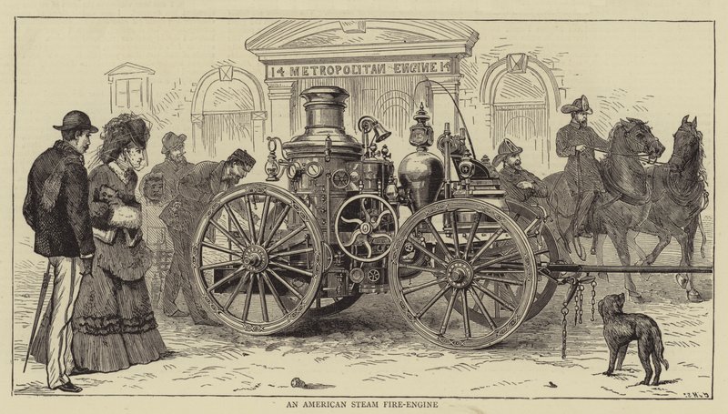 En amerikansk dampbrannmotor av Sydney Prior Hall