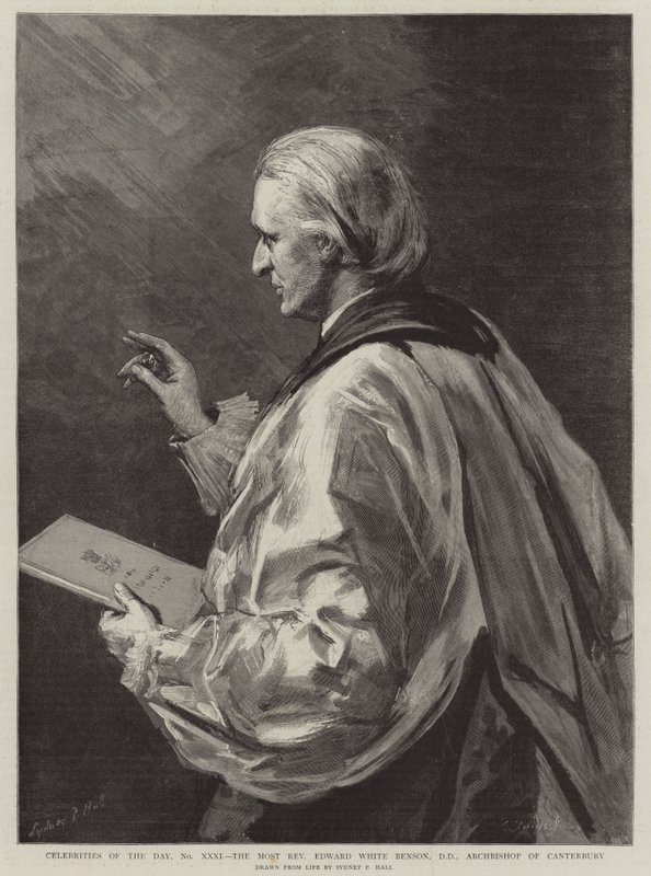 Dagens kjendiser, nr. XXXI, den mest ærverdige Edward White Benson, DD, erkebiskop av Canterbury av Sydney Prior Hall