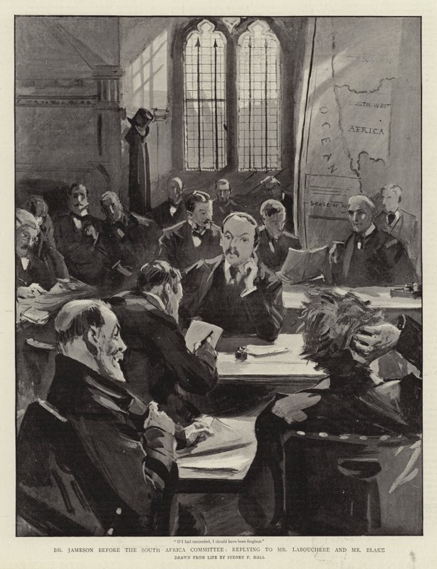 Dr. Jameson for Sør-Afrika-komiteen, svar til Mr Labouchere og Mr Blake av Sydney Prior Hall