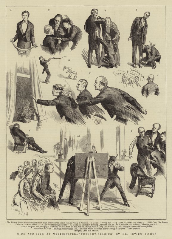 Gjemsel i Westminster, tankelesing av Mr Irving Bishop av Sydney Prior Hall