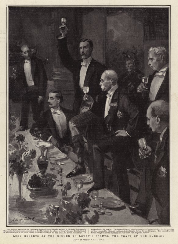 Lord Roberts på middagen til Lovats speidere, kveldens skål av Sydney Prior Hall