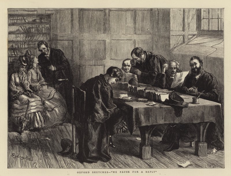 Oxford Sketches, vi pauser for et svar av Sydney Prior Hall