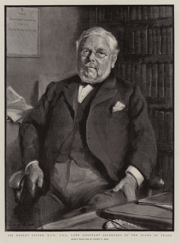 Sir Robert Giffen, KCB, FRS, avdøde assisterende sekretær for handelsstyret av Sydney Prior Hall