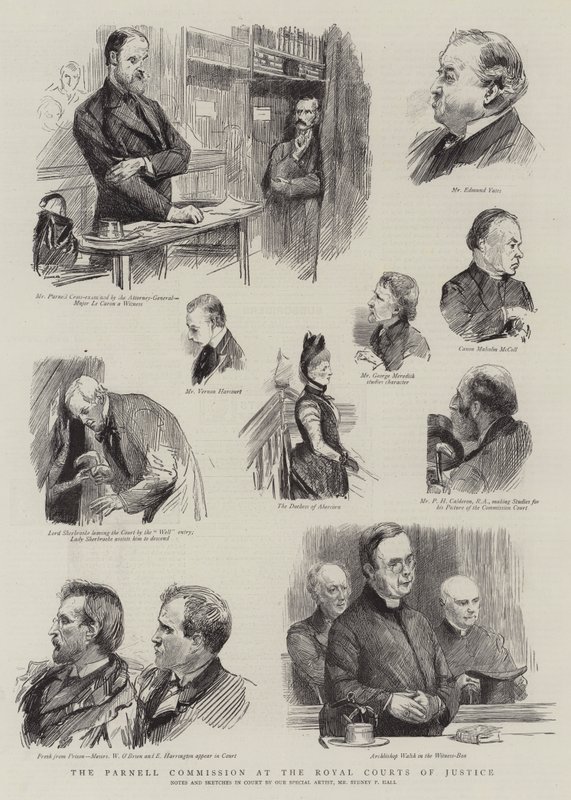 Parnell-kommisjonen ved Royal Courts of Justice av Sydney Prior Hall