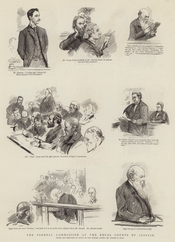 Parnell-kommisjonen ved Royal Courts of Justice av Sydney Prior Hall