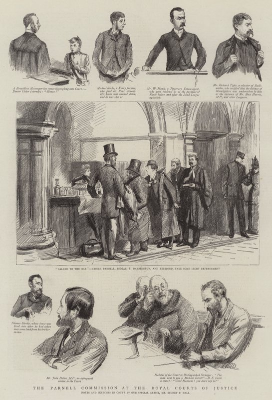 Parnell-kommisjonen ved Royal Courts of Justice av Sydney Prior Hall