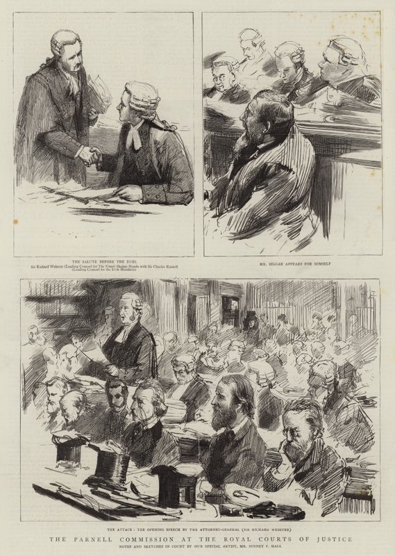 Parnell-kommisjonen ved Royal Courts of Justice av Sydney Prior Hall