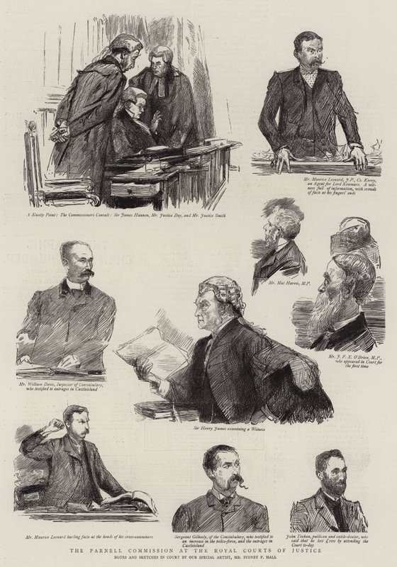 Parnell-kommisjonen ved Royal Courts of Justice av Sydney Prior Hall