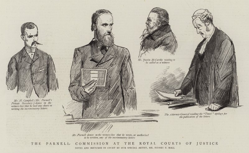Parnell-kommisjonen ved Royal Courts of Justice av Sydney Prior Hall