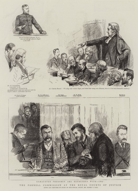 Parnell-kommisjonen ved Royal Courts of Justice av Sydney Prior Hall