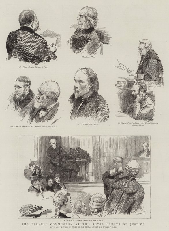 Parnell-kommisjonen ved Royal Courts of Justice av Sydney Prior Hall
